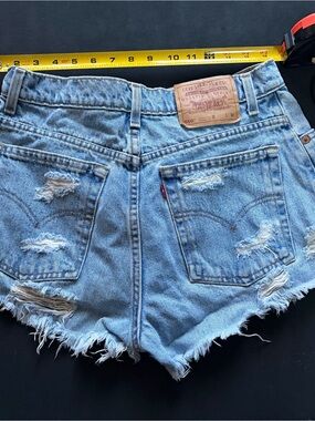 Levi's Light Blue Distressed Denim Shorts
